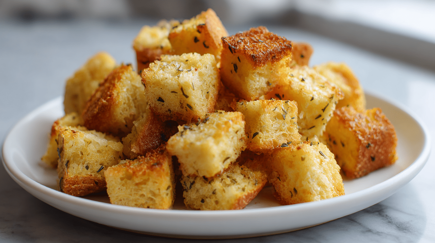 Pyszne grzanki z chleba airfryer gotowe do podania