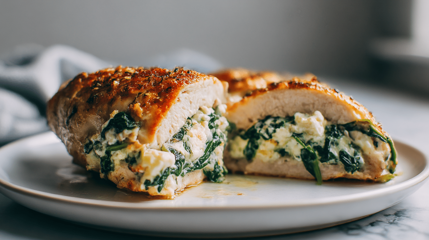 nadziewaną pierś z kurczaka airfryer w aromatycznym sosie