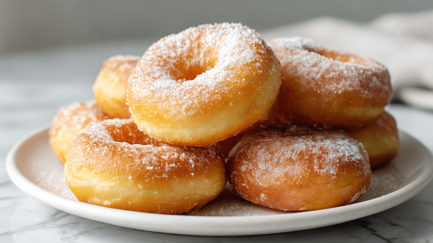 Pączki serowe z airfryer z cukrem pudrem