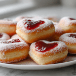 pączki walentynkowe w airfryerze z różowym lukrem.