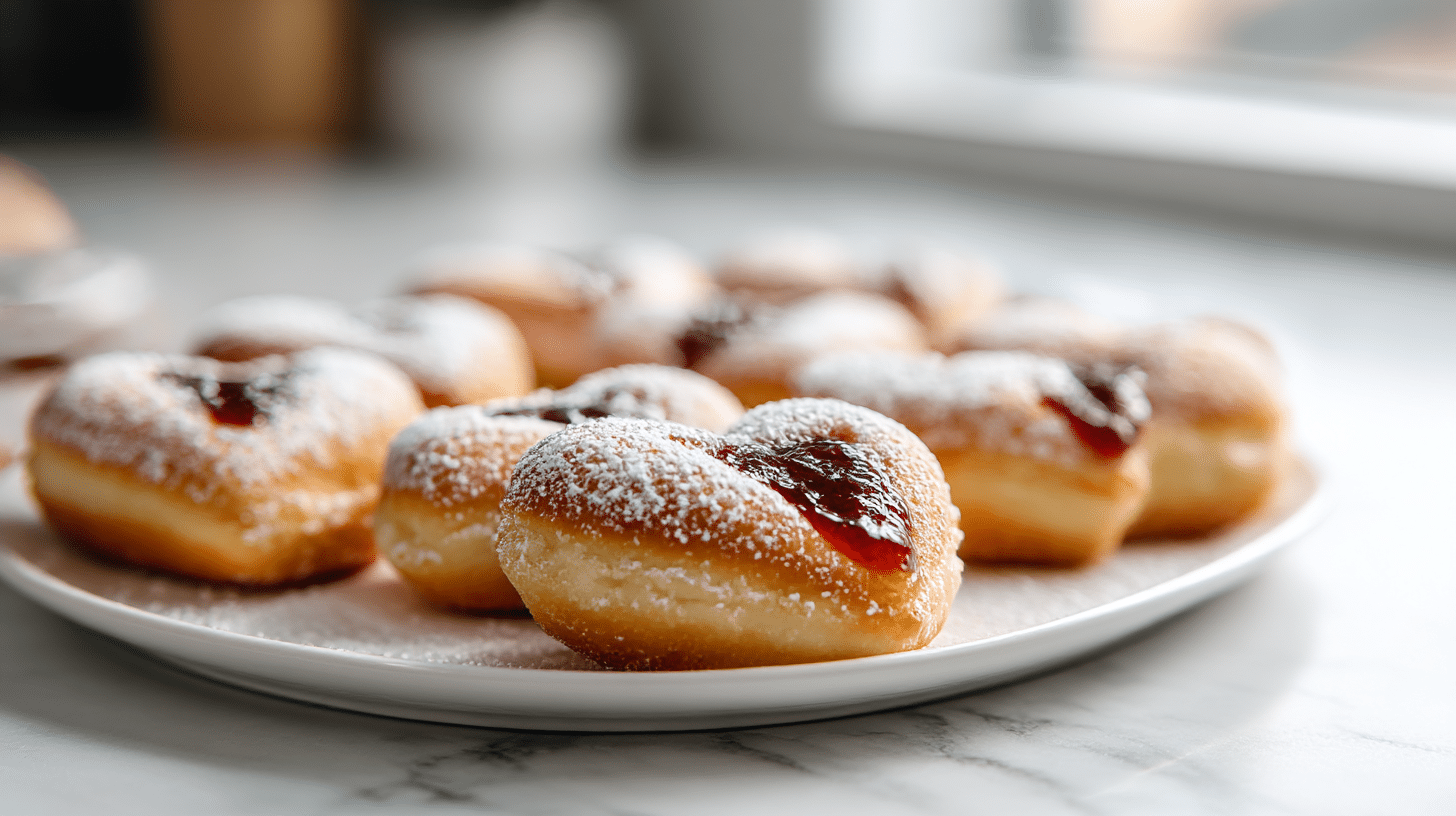 pączki walentynkowe w airfryerze z posypką.