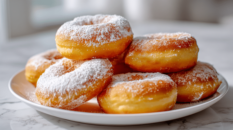 pączki z frytownicy airfryer na talerzu