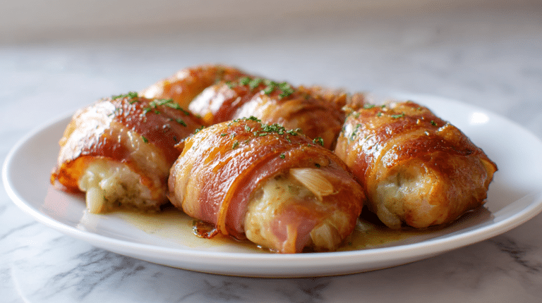 roladki ze schabu airfryer na talerzu