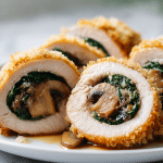 roladki ze schabu w airfryer podane na talerzu