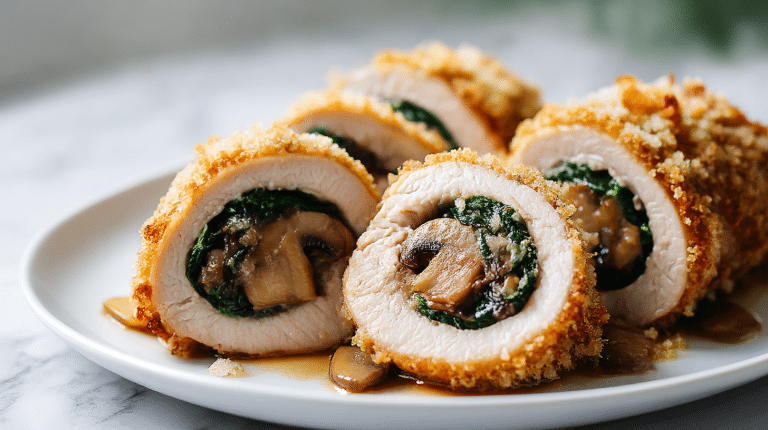 roladki ze schabu w airfryer podane na talerzu