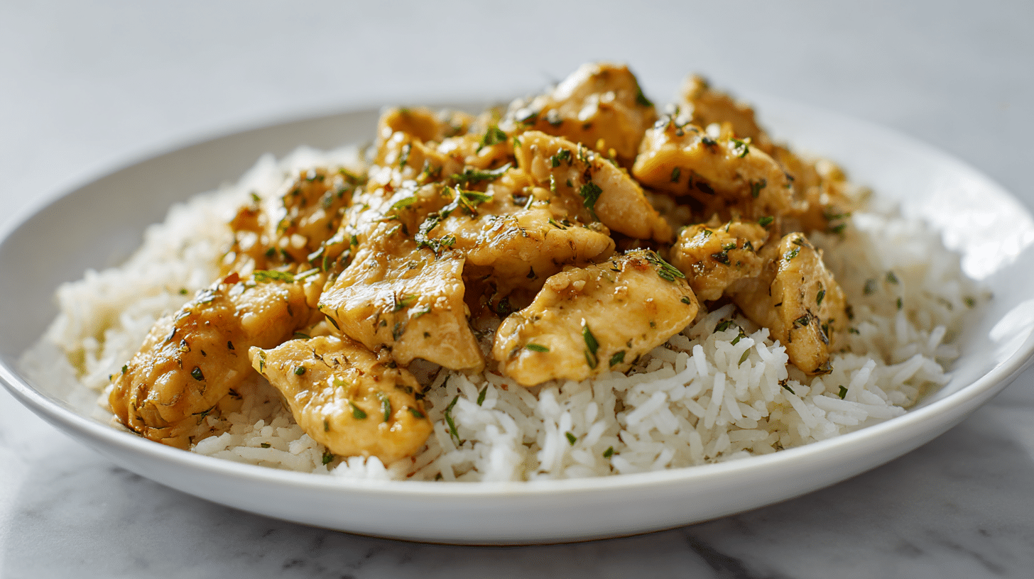 ryz z air fryer podany z świeżymi warzywami