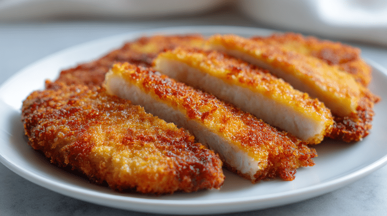 przepis na schabowy z airfryer podany na talerzu