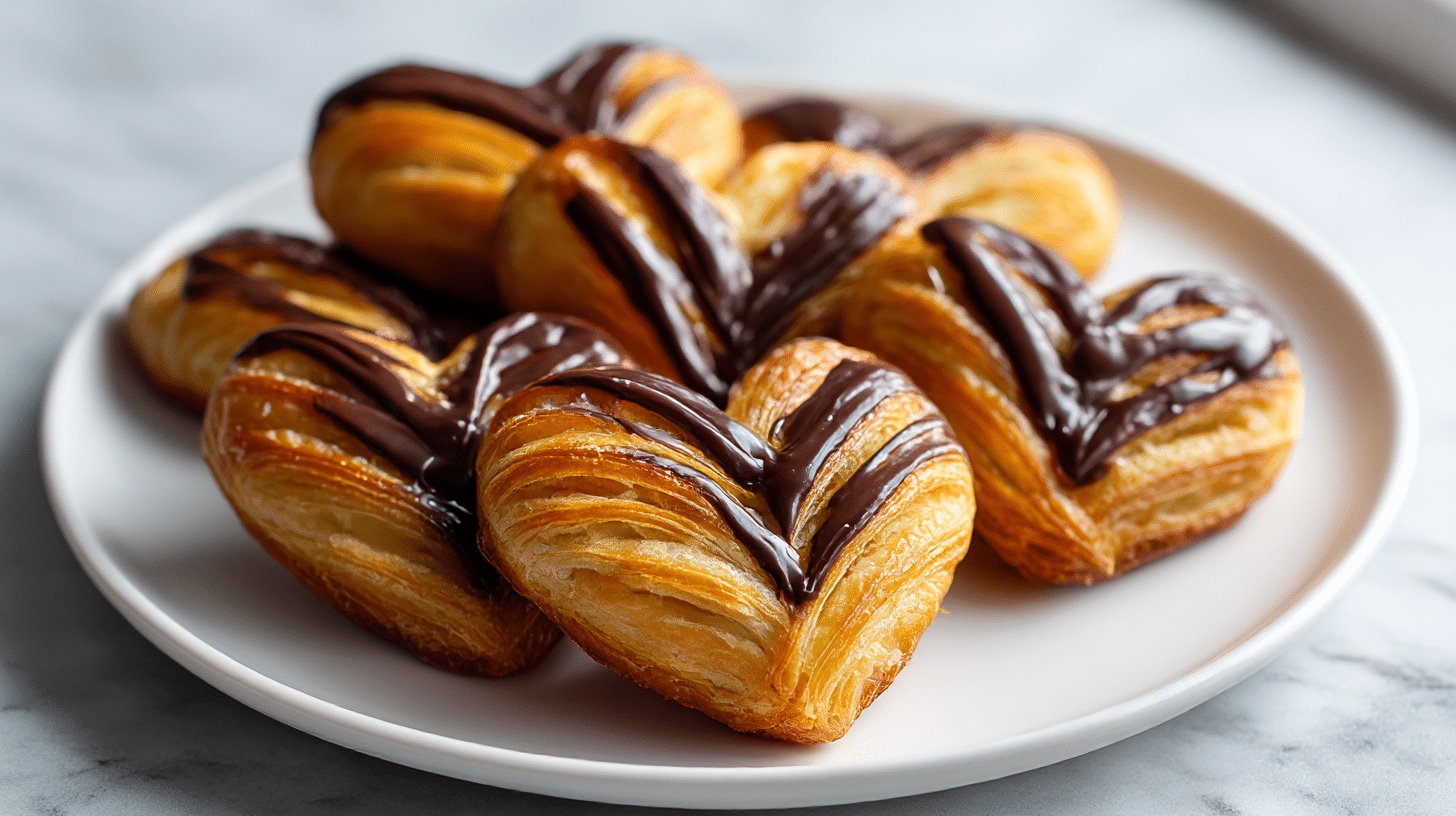 Serce z ciasta w airfryerze udekorowane bitą śmietaną