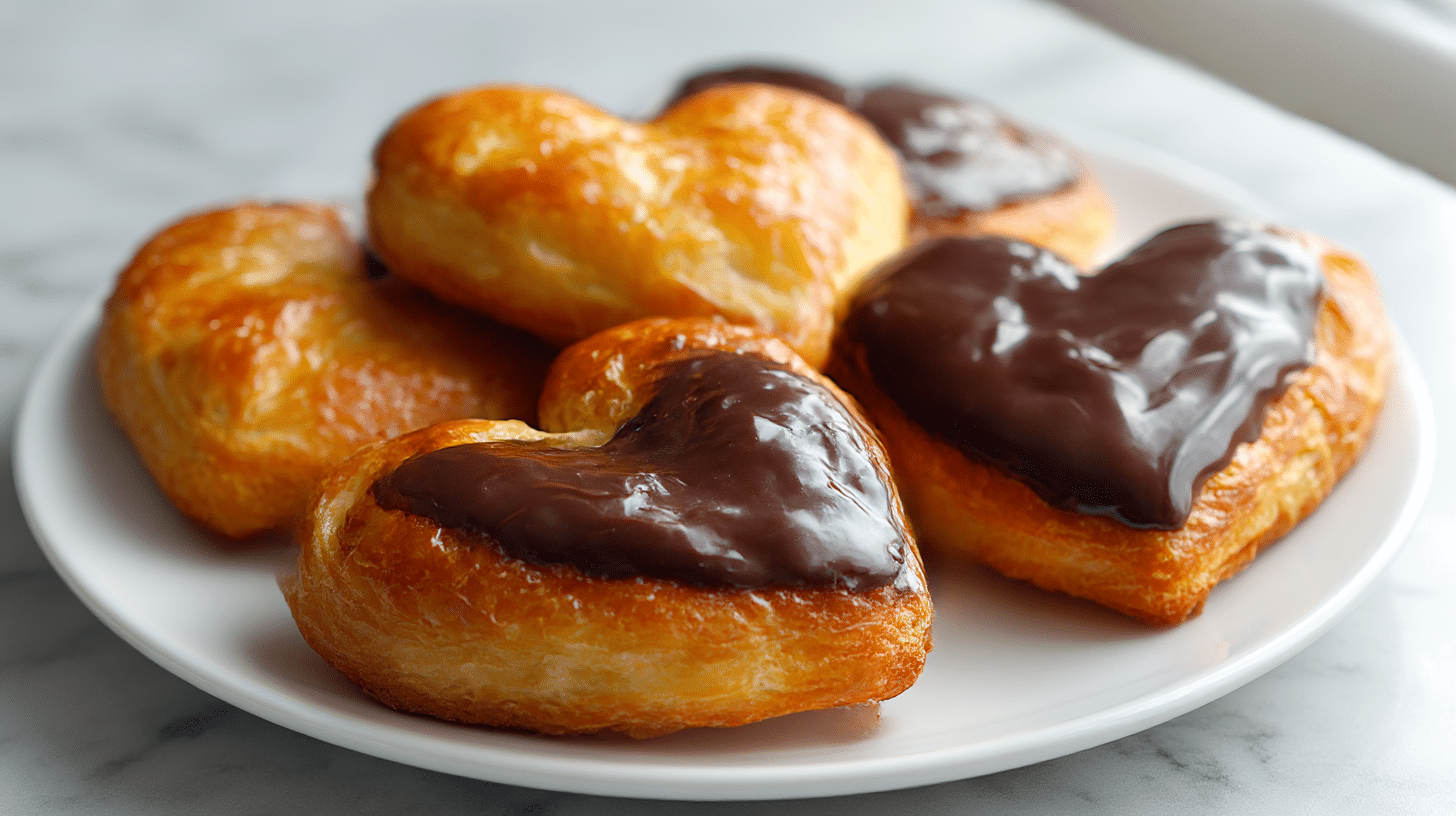 Serca z ciasta w airfryerze z kremem porzeczkowym