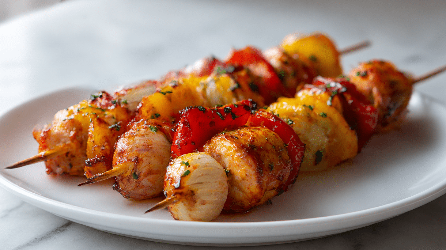 Szaszłyk z airfryer z aromatycznymi przyprawami.