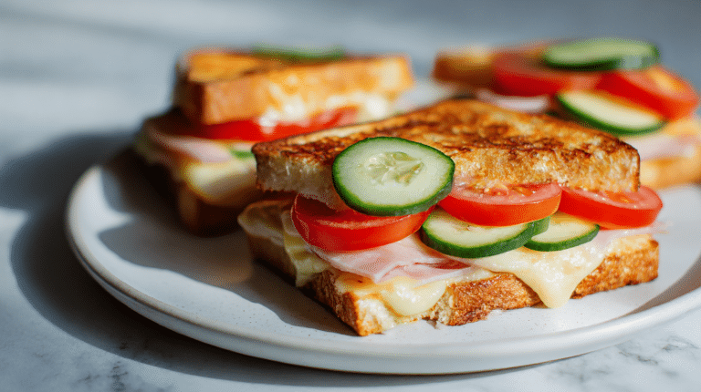 tosty z bulki airfryer podane na talerzu