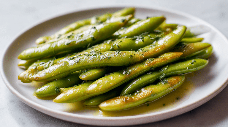 Pyszny bób z masłem air fryer gotowany do perfekcji.