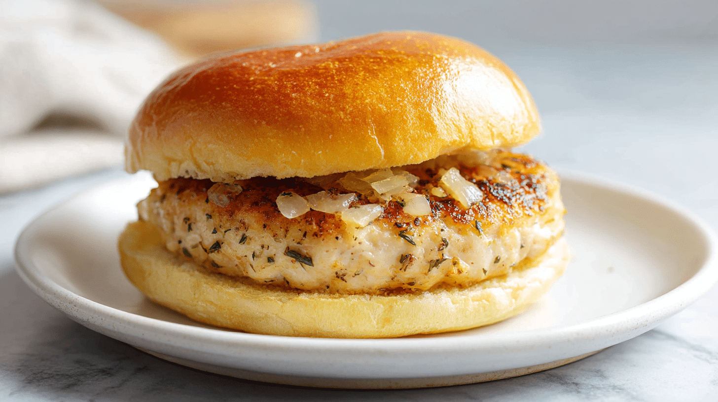 Pyszny burger drobiowy air fryer z chrupiącą skórką