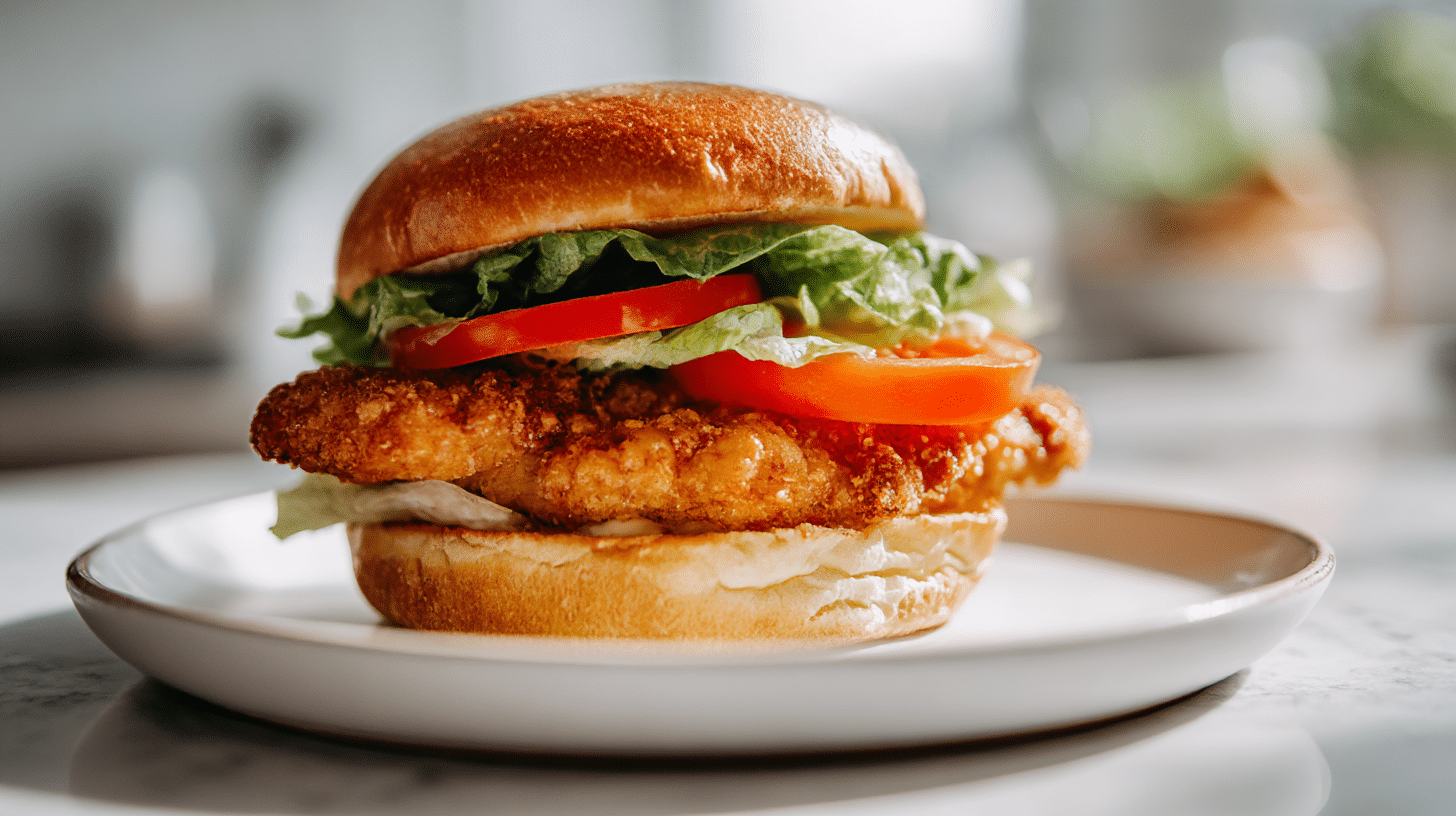 smaczny burger z kurczaka air fryer