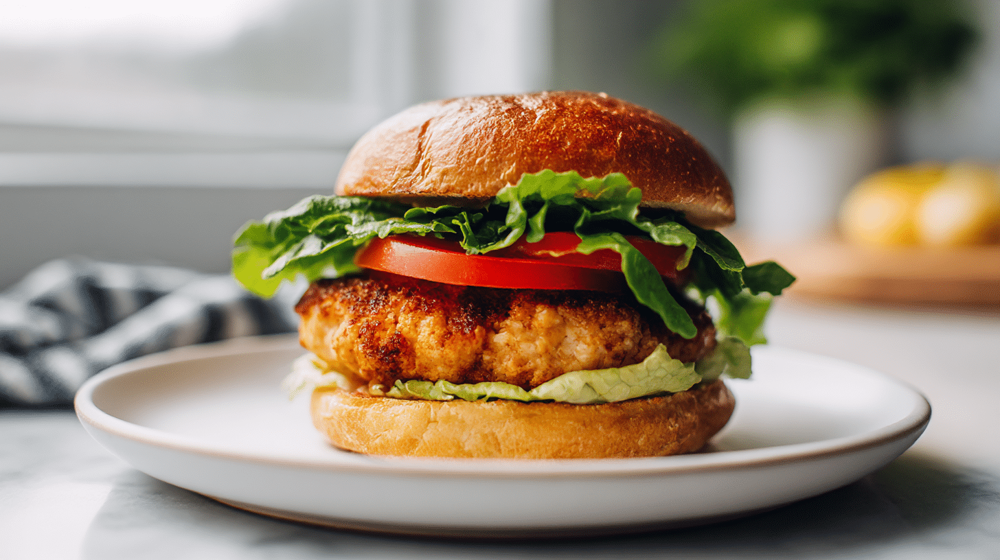 zdrowy burger z kurczaka air fryer