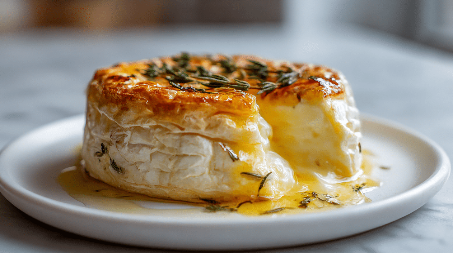 camembert pieczony air fryer z owocami