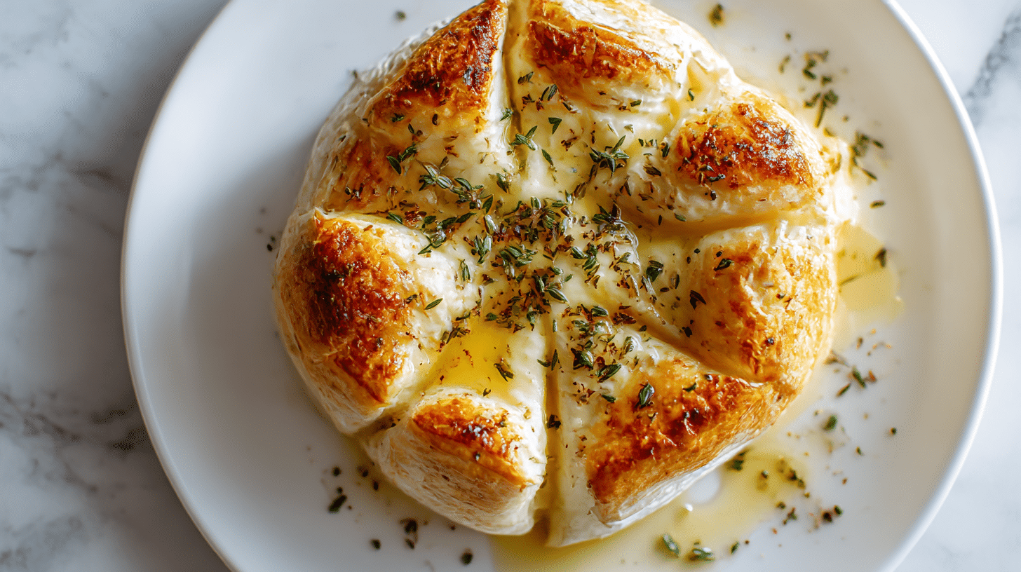 apetyczny camembert pieczony air fryer z sosem