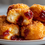 camembert z żurawiną air fryer na talerzu