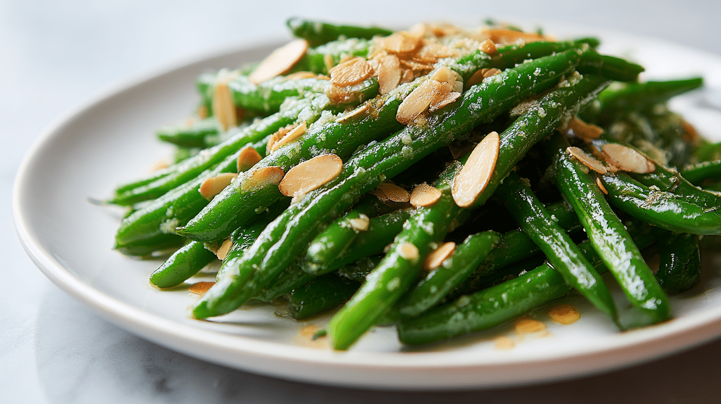 Fasolka z migdałami air fryer w pysznej formie.
