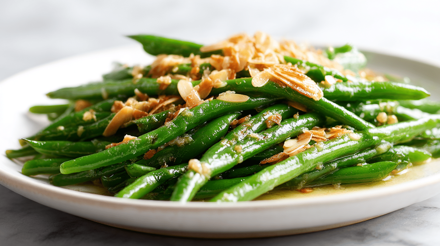 Pyszne danie: fasolka z migdałami air fryer.