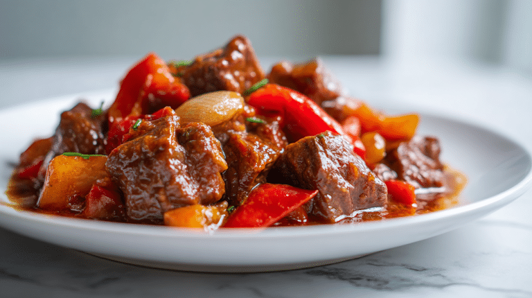 gulasz wołowy air fryer w aromatycznej marynacie