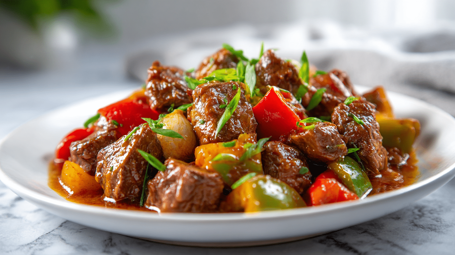 gulasz wołowy air fryer z świeżymi ziołami