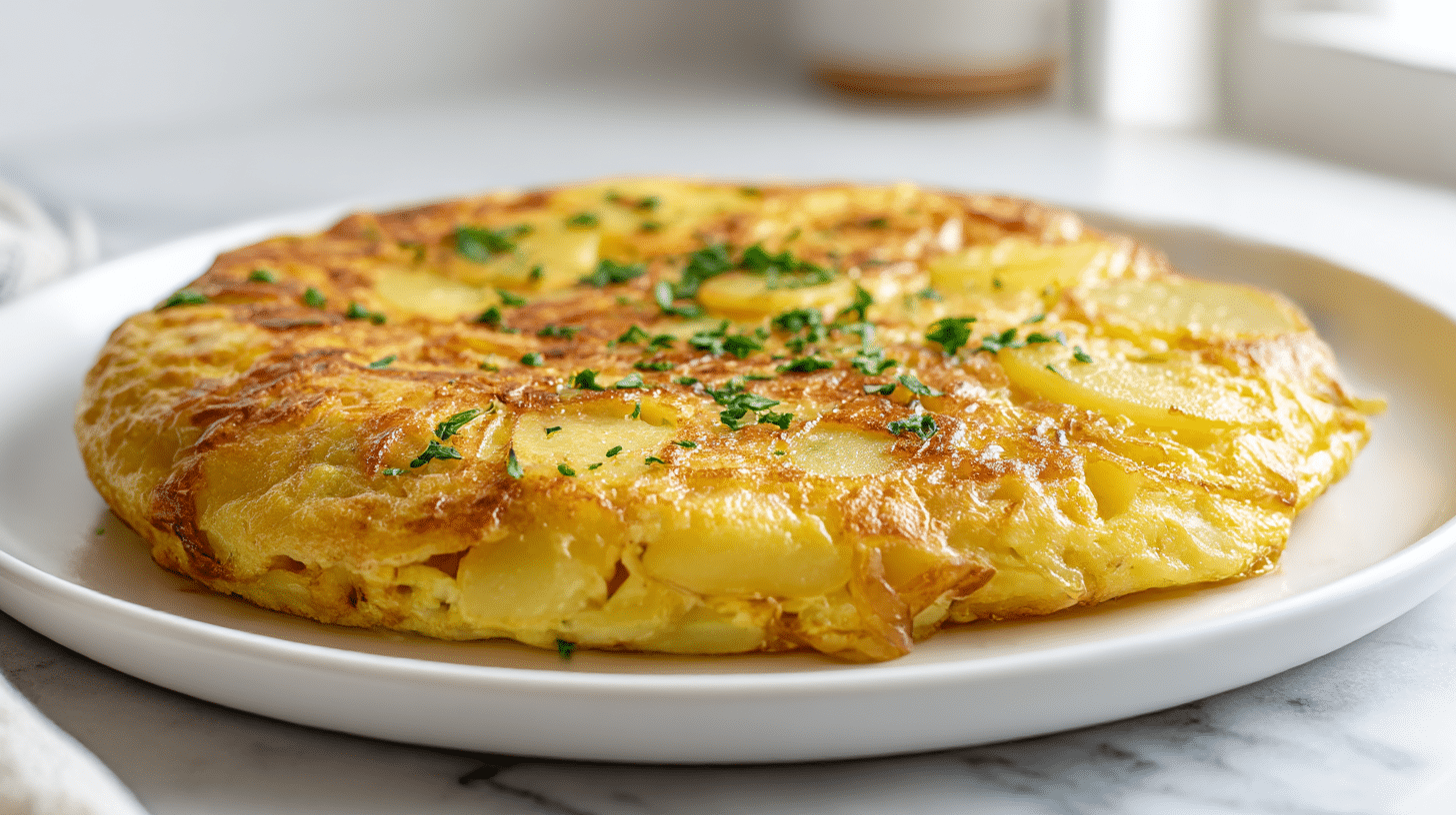 Pyszny hiszpański omlet air fryer gotowy do podania