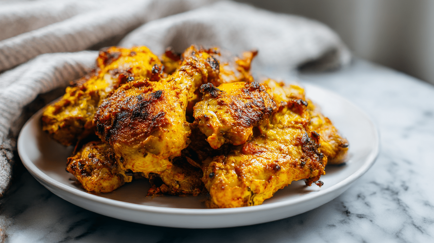 indyjski kurczak air fryer z dodatkiem limonki.