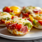 jajka zapiekane air fryer na talerzu