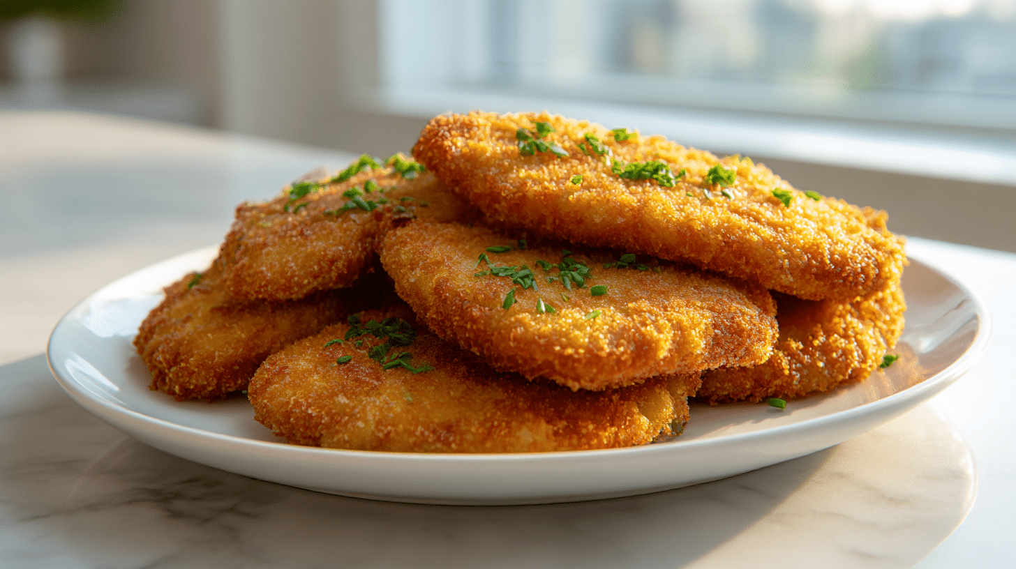kotlet z kurczaka do burgera air fryer na talerzu