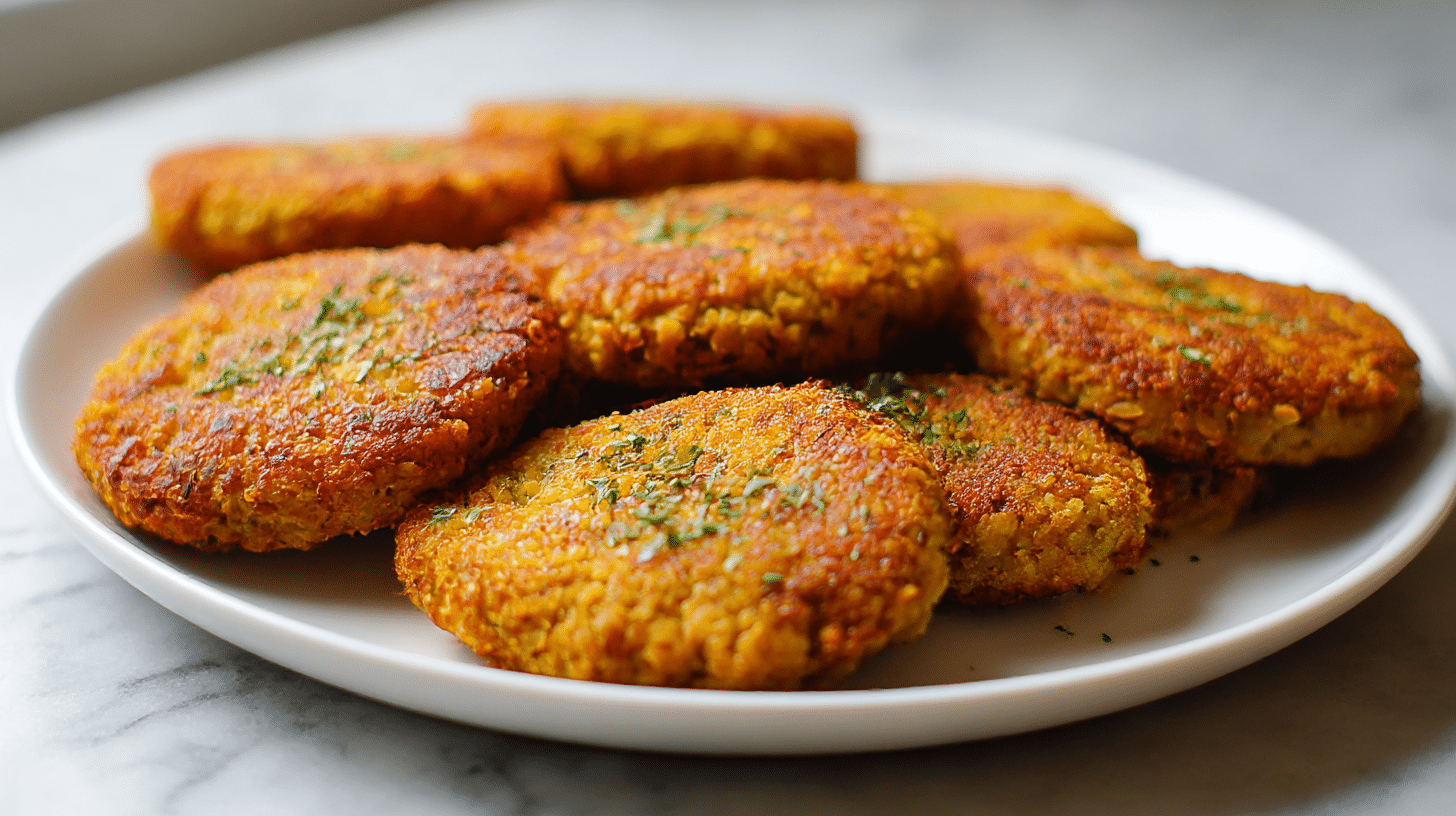 Kotlety z ciecierzycy air fryer z sałatką