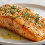 łosoś miodowo-musztardowy air fryer w pysznym daniu