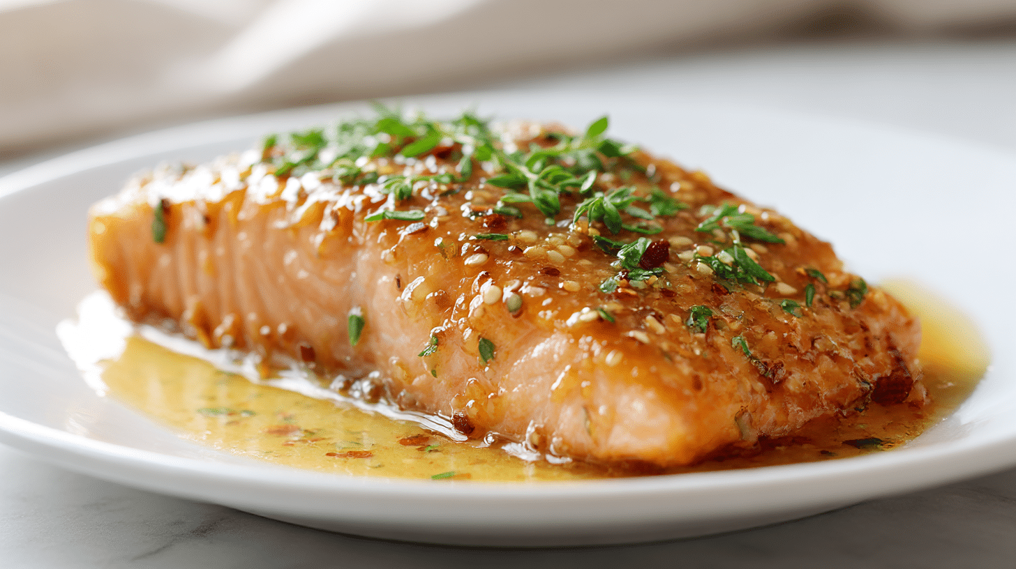 łosoś miodowo-musztardowy air fryer przed pieczeniem