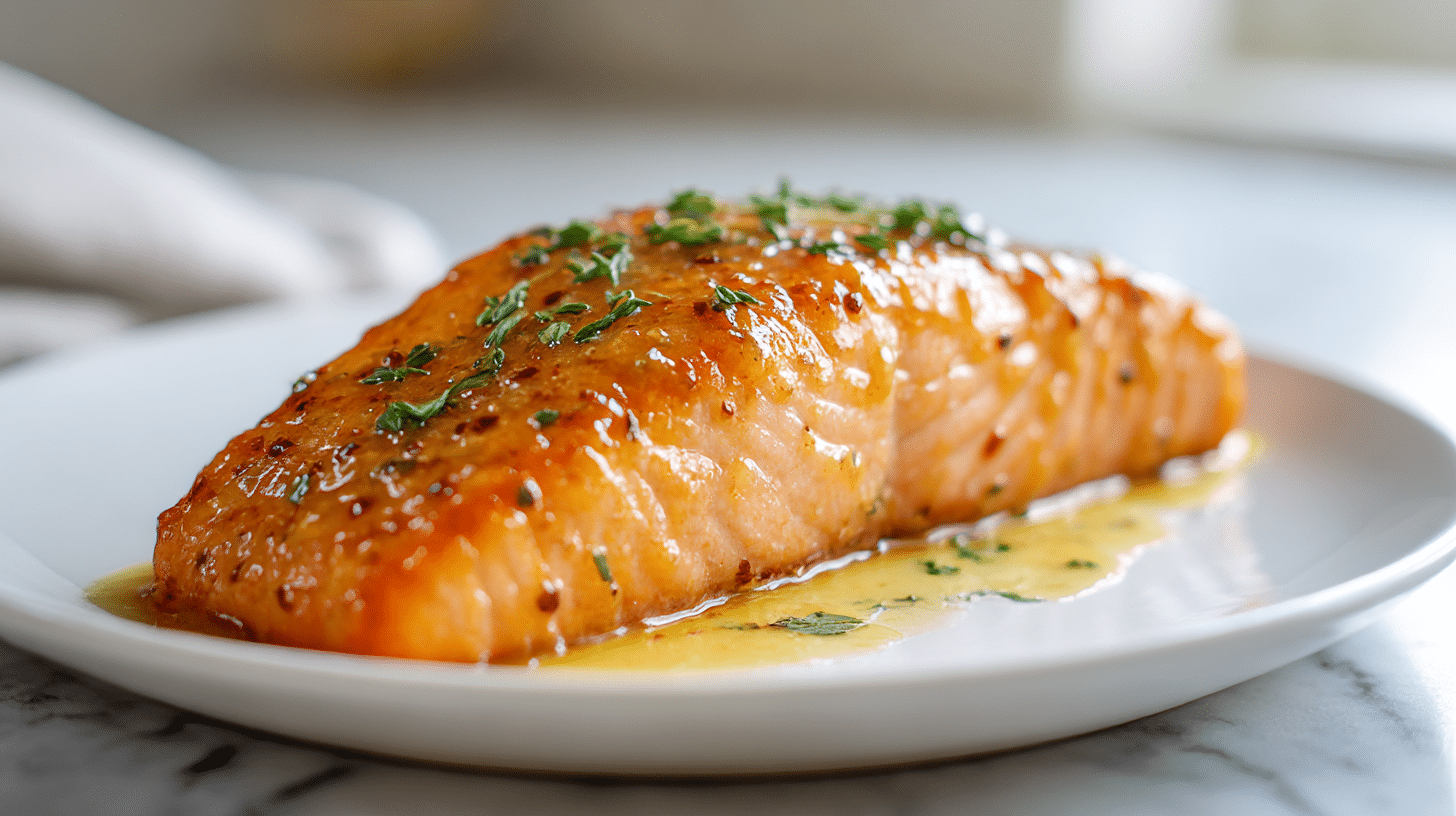 łosoś miodowo-musztardowy air fryer z dodatkami