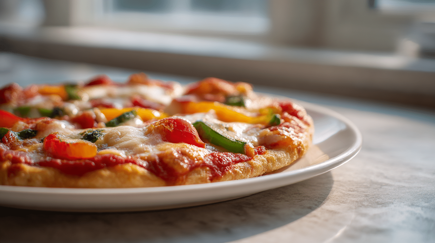 pizza bezglutenowa air fryer z różnorodnymi toppingami