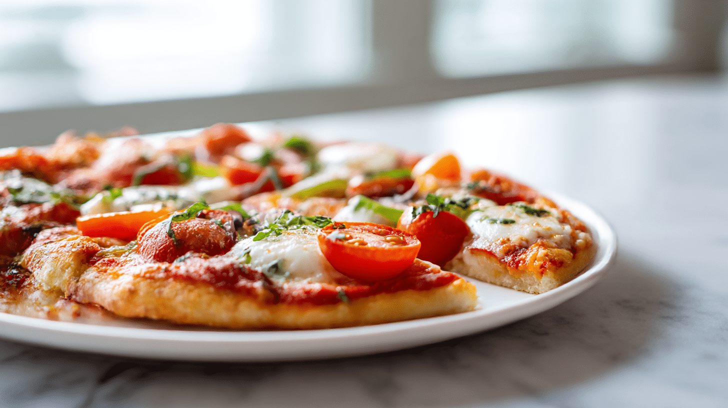 pizza bezglutenowa air fryer z wędzonym łososiem