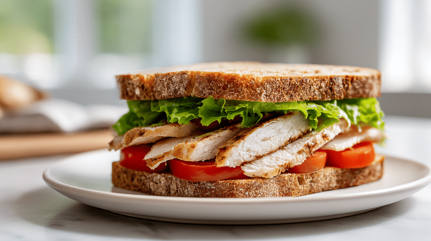 pyszny sandwich z kurczakiem air fryer gotowy do podania