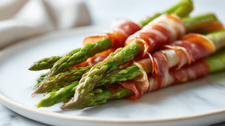 Pyszne szparagi w szynce air fryer gotowe do podania