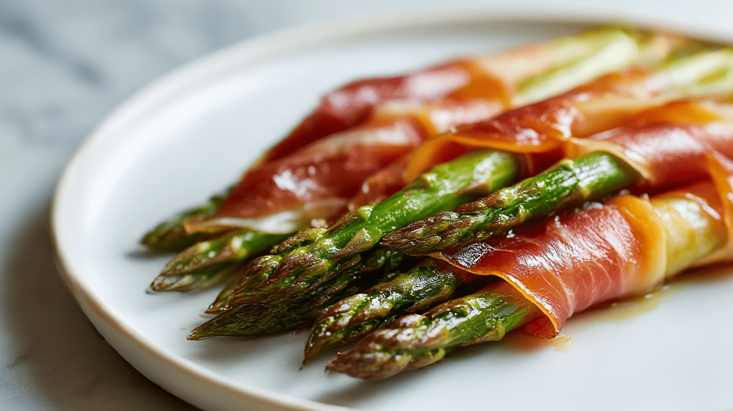 Szparagi w szynce air fryer z delikatnym przyprawieniem