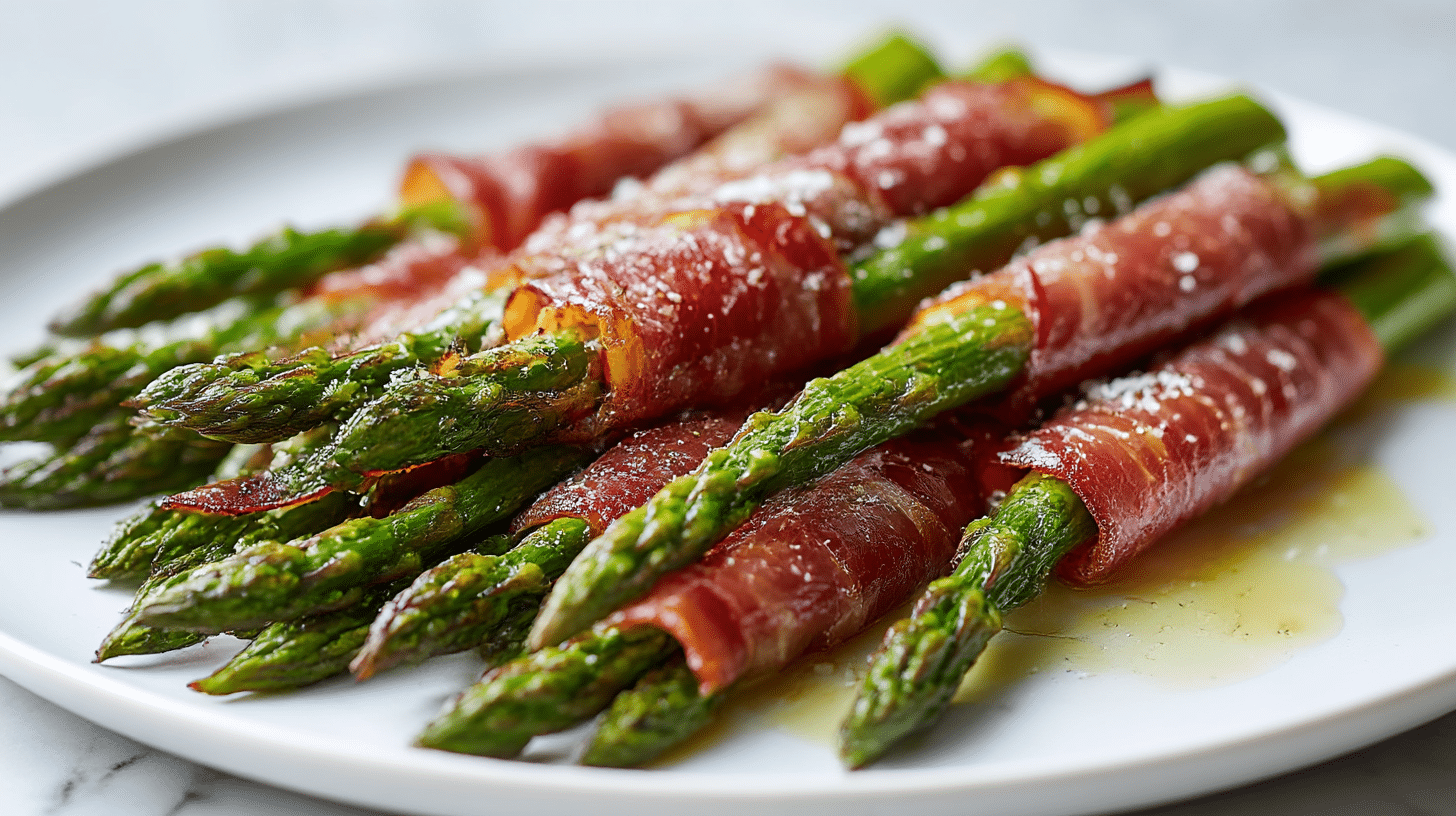 Szparagi wędliną air fryer w akcji