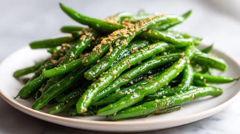 zdrowa zielona fasolka air fryer przygotowana w chrupiącej panierce