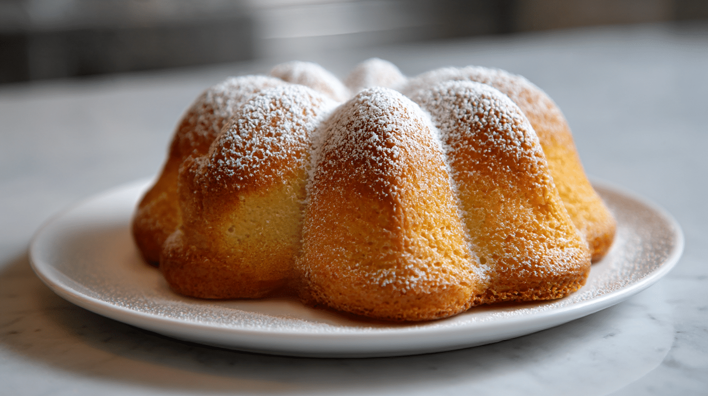 smaczny baranek z ciasta air fryer ozdobiony cukrem pudrem