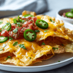 Zdjęcie domowych nachos air fryer z roztopionym serem