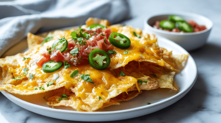 Zdjęcie domowych nachos air fryer z roztopionym serem
