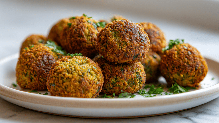 pyszne falafel air fryer na talerzu