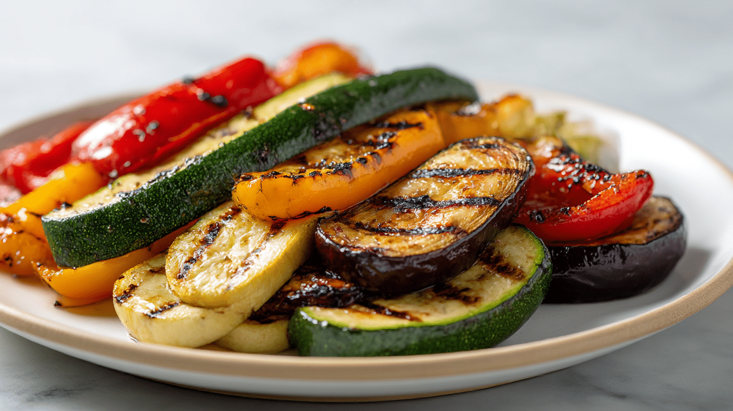 grillowane warzywa air fryer w kolorowych miseczkach