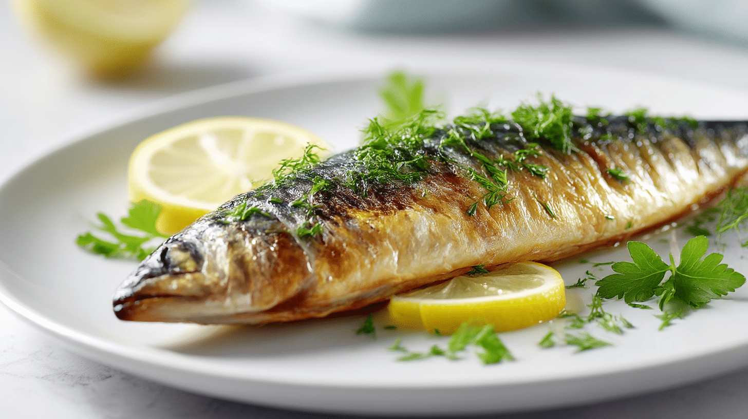 makrela air fryer serwowana na talerzu