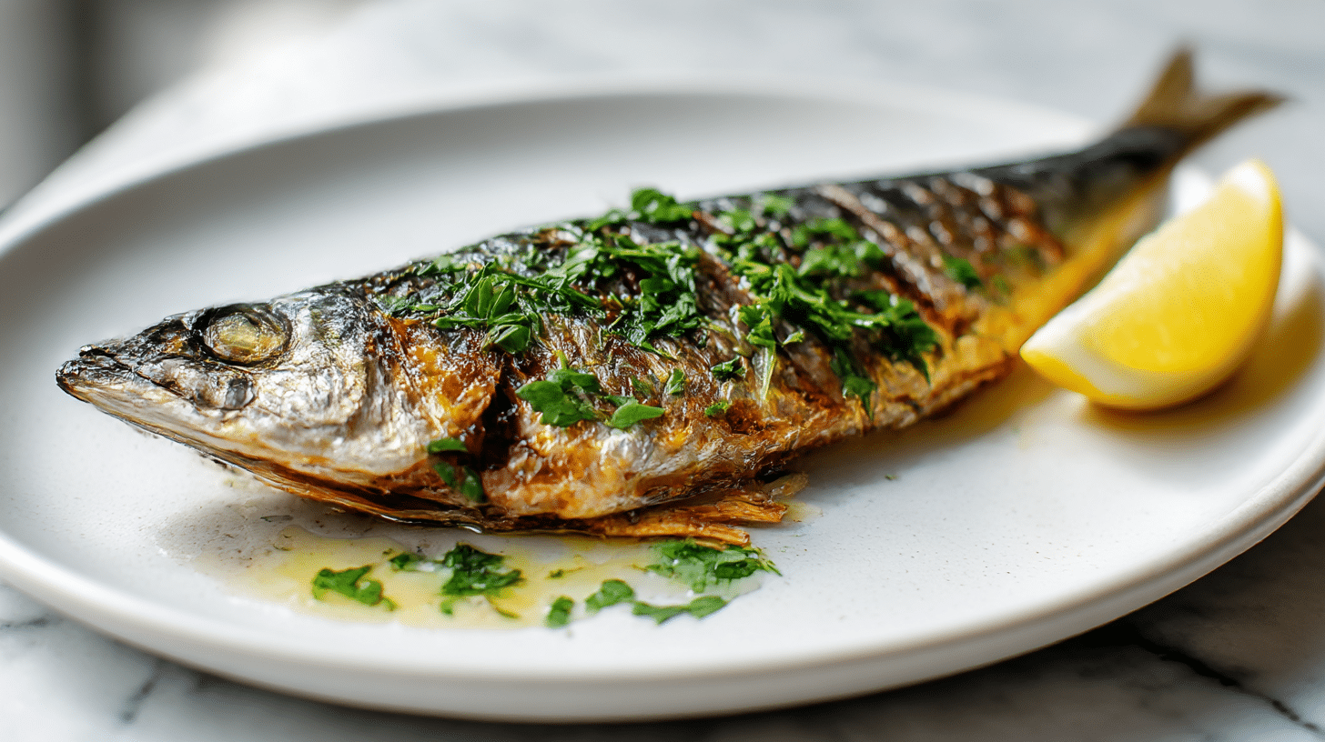 apetyczna pieczona makrela air fryer z ziołami