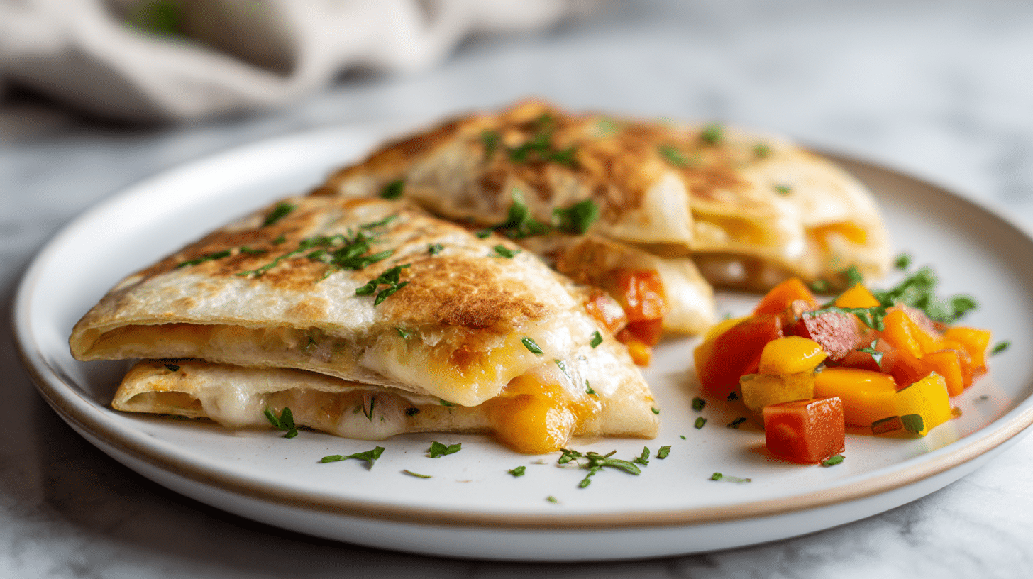 quesadilla air fryer tuż przed podaniem