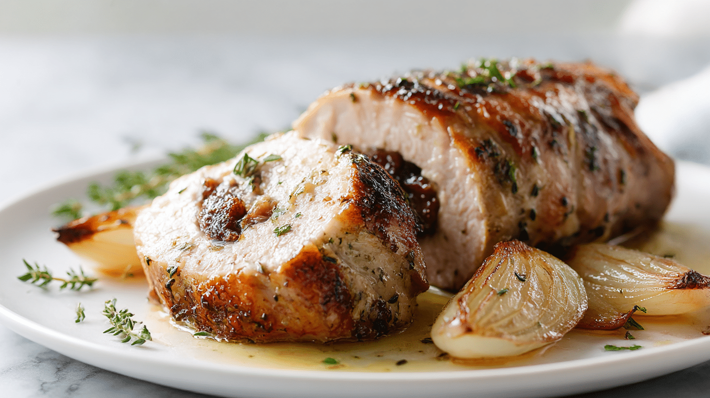 schab ze śliwką air fryer z chrupiącą skórką